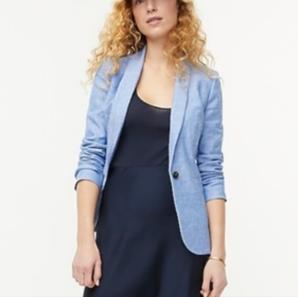 J. CREW New Parke Blazer in Stretch Linen - Atlantic White TALL - Picture 8 of 8